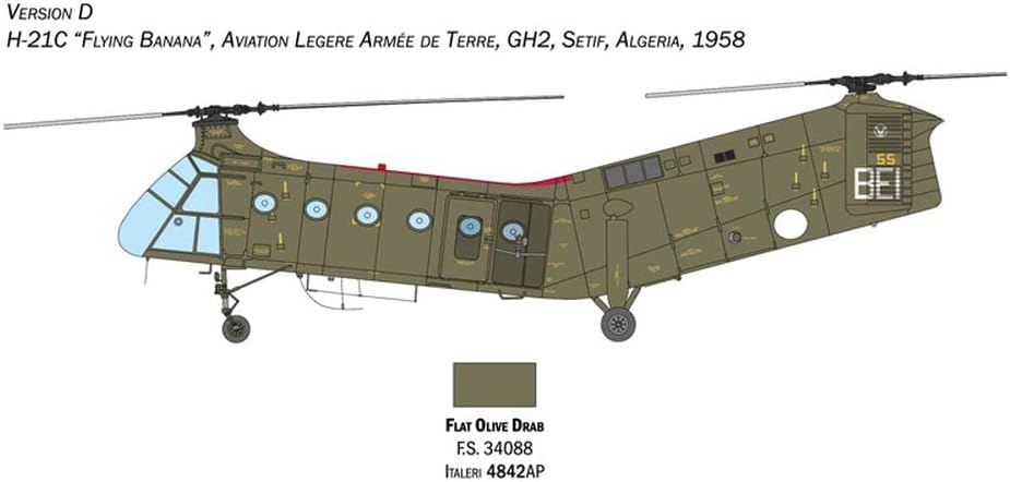Italeri 2774S 1:48 H-21C Flying Banana Gunship, Faithful Replica, Model Making, Crafts, Hobbies, Gluing, Plastic kit, Assembly