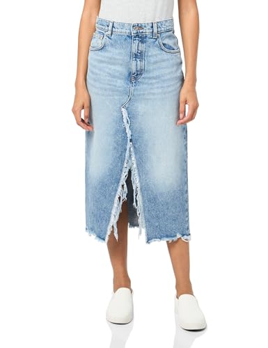 HUGO Women's Mid Length Ripped Denim Skirt