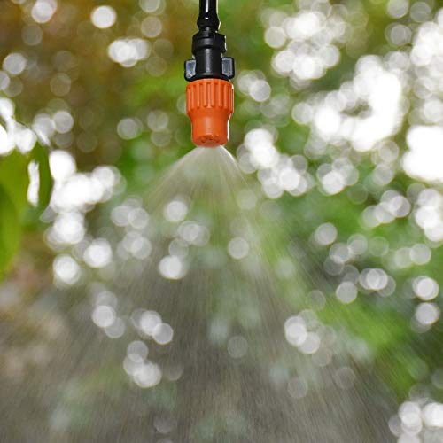 LISHI-DZI 60Pcs 1/4 Inch Atomization Water Nozzle Sprayer DIY Micro Drip Irrigation Plant Self Garden Mist Sprinkler With Hose Connector (Color : Orange)