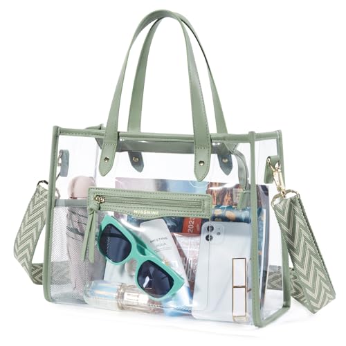 Image of Missnine Clear Bag for Stadium Events, 12x6x12 Approved Clear Tote Bag for Women
