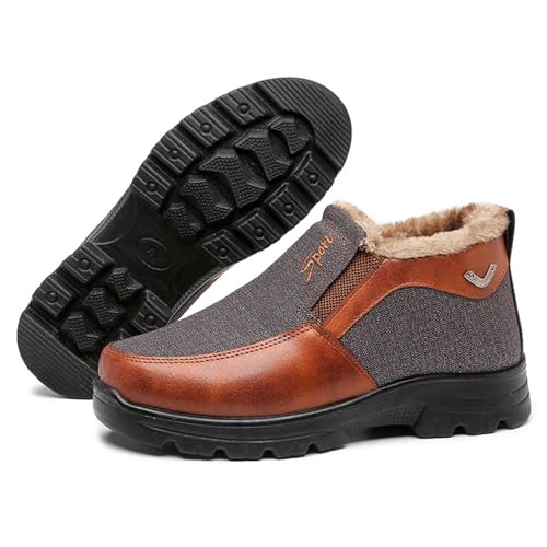Mocasines Casuales Para Hombre, Zapatos De Nieve, Zapatos De Invierno De Lana Suave Para Caminar, Plataforma Antideslizante, Botas Casuales Para Caminar, CóModas Y Sin Cordones Para Hombres Adultos(Br