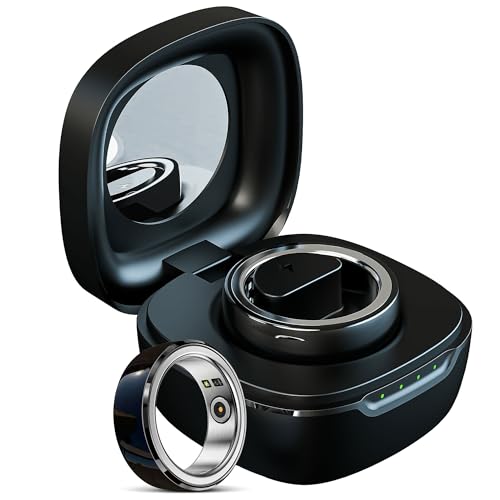 CNBRO Smart Ring Health Fitness Rings Waterproof Activity Trackers Heart Rate Monitor Calorie Counter Sleep Tracker Long Battery Life Fashion Ceramic Ring for Men Women, 10, black, JYR8FS