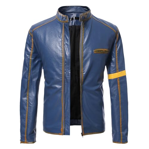 Veste en cuir à col montant pour vos sorties moto et soirées urbaines décontractées