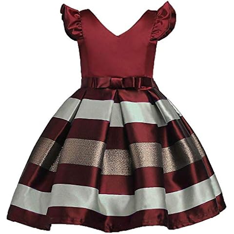 WZSYGDTC Girls Christmas Dresses Child Birthday Easter Party New Year Wedding Event Dress 9 Years 10T(1780 Wine,160) Cover