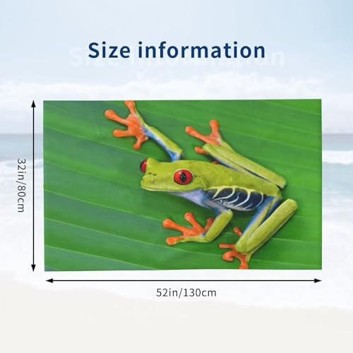 Serviette microfibre grenouille ultra douce et compacte imprimée feuilles vertes - 4