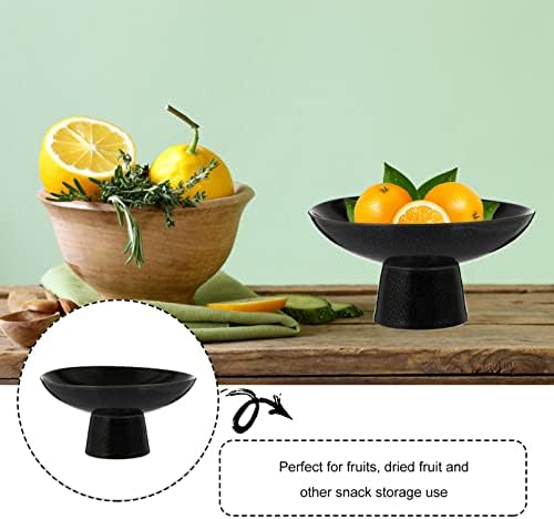Angoily Small Round Fruit Bowl Holder Footed Bowl Ceramic Bowl Vintage Fruit Bowl Holder Dessert Display Stand Serving Fruit Tray for Kitchen Counter Centerpiece Table DecorPlate(12. 8X12. 8X6. 2CM)