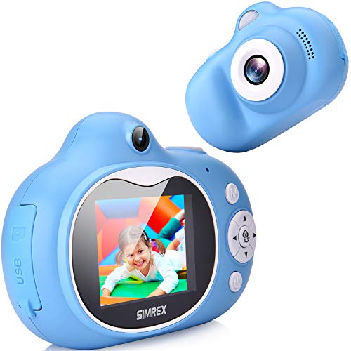 Simrex Kids Camera, Mini Children Digital Camera for Kids Video Camcorder Shockproof Toys with 2.0" IPS HD Screen, Bluetooth Speaker Gift for Child Included 32GB TF Cards