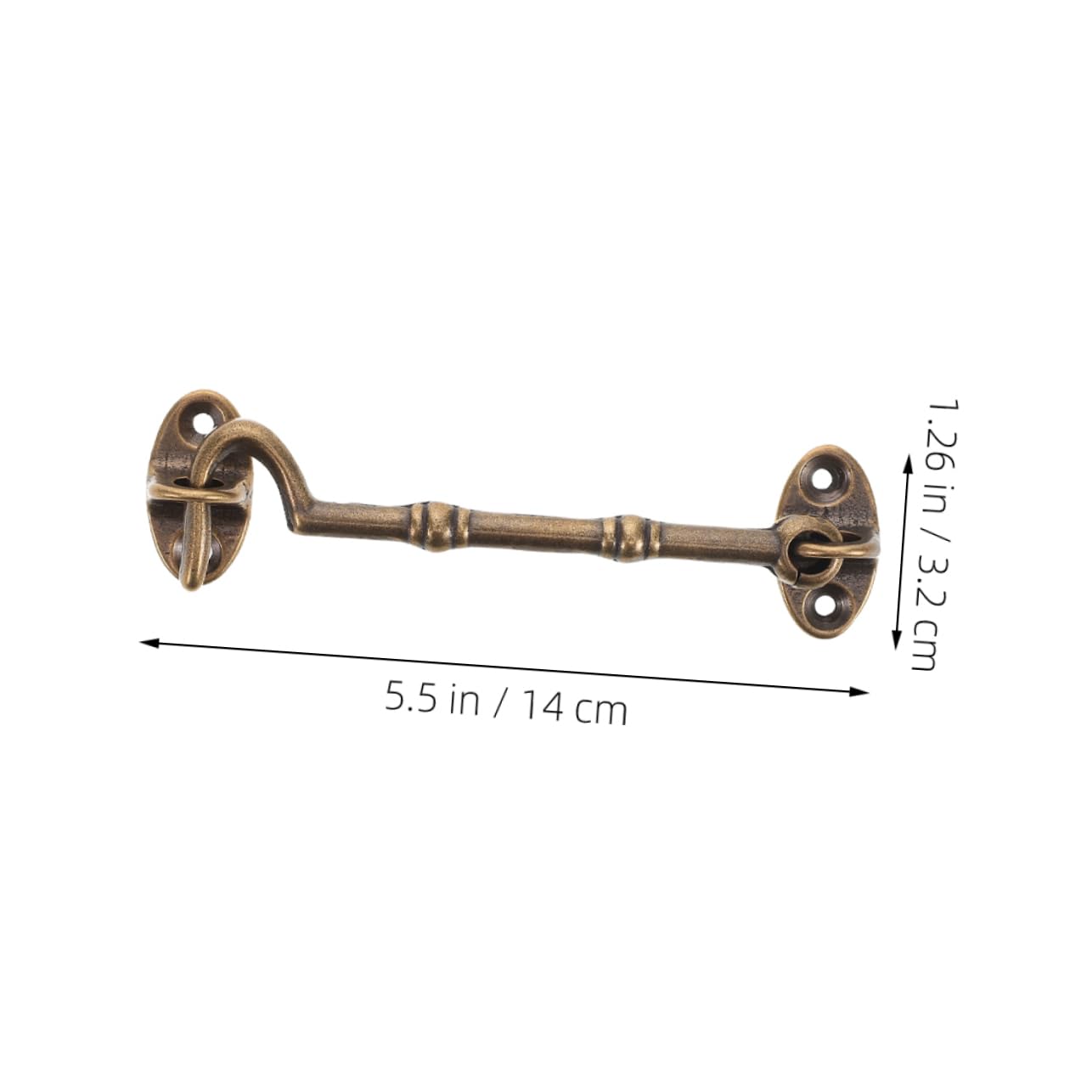 LIFKICH Brass Latch Hook for Barn Door Heavy Duty Window Hook Eye Latch Security Locking Part Vintage Door Hardware