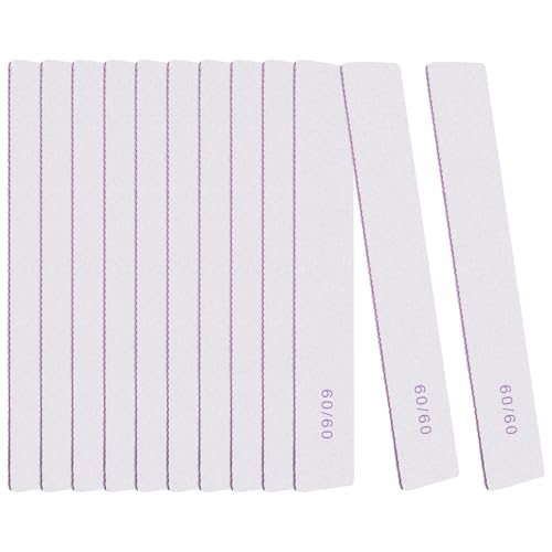 LOPHE Nagelfeilen Doppelseitige, 60/60 Grit Nagel Feilen, 12 Stück Nagelfeile Set für Nagelpflege und Nagelstyling im Nagelstudio und Zuhause