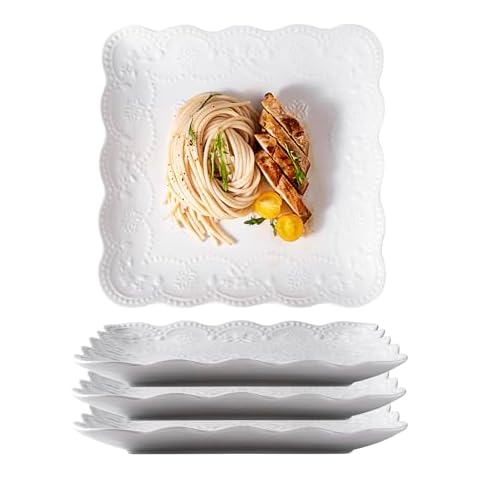 CLAY TONIC 6 Inch Lace Porcelain Plate Set Cover