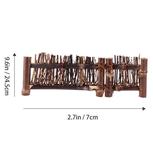 1 peça feita à mão de cerca de bambu roxa pequena tela enfeite de bonsai (tamanho M marrom) chá