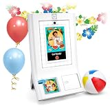 HP Sprocket Photo Booth Machine Instant Color Photo Printer - 10.1' Touchscreen Photobooth, LED Ring Light - Customize w/ 250+ Frames, Prints on 3x4 Zink Paper or Share via QR Code, Mobile App - White