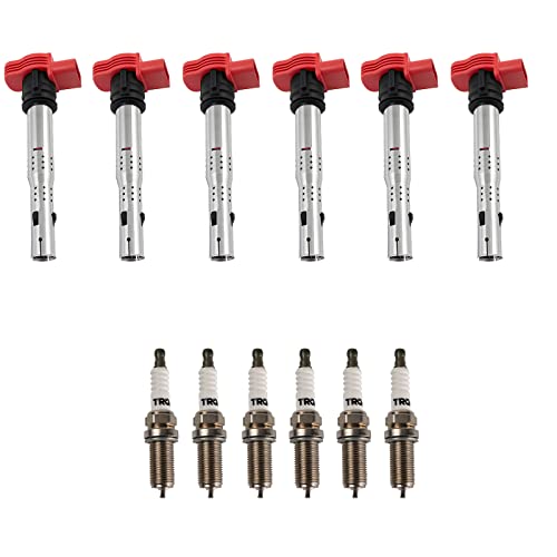 TRQ Ignition Kit Ignition Coil Spark Plugs Compatible with 09-19 Audi 11-18 Porsche 14-15 Volkswagen