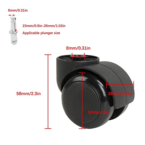 Accessoires de rechange à glissement fluide avec ces roulettes noires de 2 pouces - 4