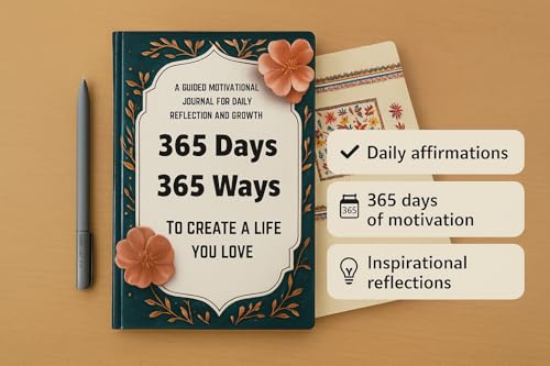 Image of 365 Days 365 Ways Guided Motivational Journal, Navy Blue Hardcover, Daily Reflection and Personal Growth Planner with Monthly Themes , journal for gifting, A5 Size, 440 Pages