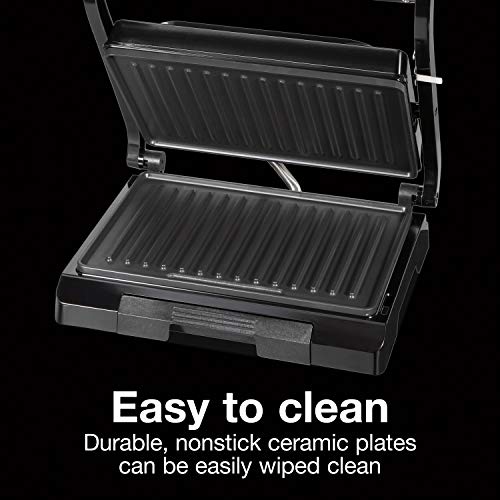 Proctor Silex 4 Serving Panini Press, Sandwich Maker And Compact Indoor Grill, Upright Storage, Easy Clean Nonstick Grids, Black (25440Ps) #TOP5
