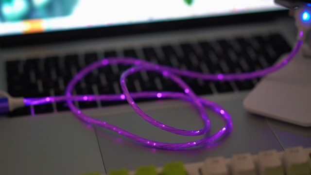 Image of 6 Combinations Multi Ports USB Charger USB A /USBC to Micro USB /Type C PD Fast Charging Cord Light Up LED Starry Current to be a Night Light Compatible with Most of devices-39 inches Purple