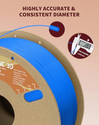 Image of DURAMIC 3D TPU Filament 1.75mm Electric Blue, TPU Flexible Filament 95A, Soft TPU 3D Printing Filament, 1kg Spool, Dimensional Accuracy + /- 0.05mm, Electric Blue 1 Pack