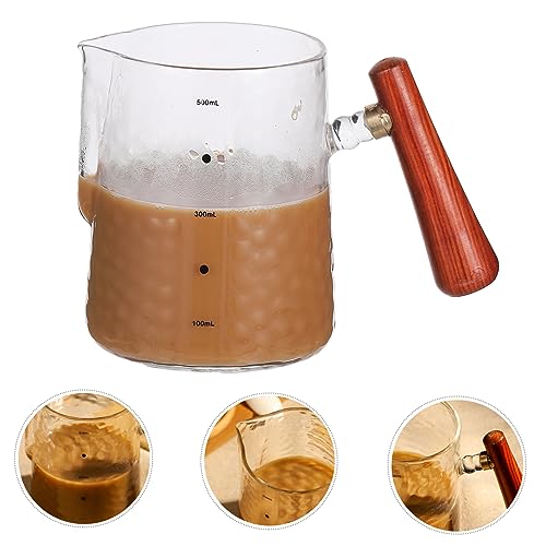 Healvian 2 Peças Puxar Flor Xícara De Café Expresso Jarra De Leite Barista Copo De Medição Copo De V