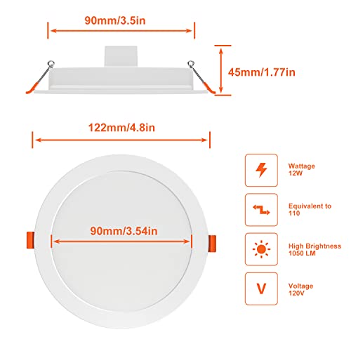 Recessed Lighting 4 Inch Smart Led Recessed Ceiling Light Downlight 12W 1000 Lm Daylight 5000K & Rgb Dimmable By App, Million Colors - Diy Scenes - Timer - 23 Color Changing Modes (6 Packs) #TOP6
