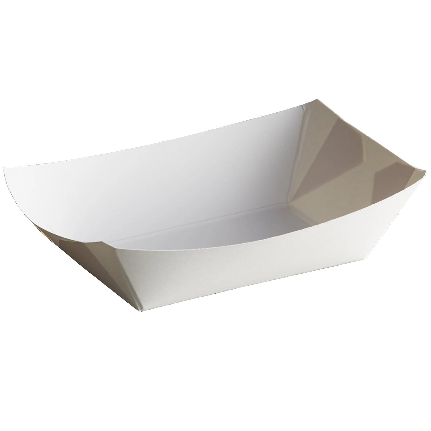 FOXHOLE 500-Count White 3 LB Paper Boat Food Tray