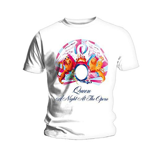 Rockoff Trade Men's Queen A Night at The Opera T-Shirt, White (White White), XX (Size:XX-Large)