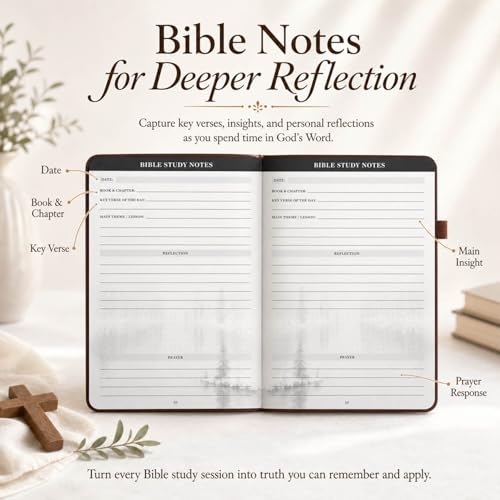 Christian Bible Journal for Men & Women – Premium Eco-Leather Undated Bible Study Notebook, Devotional & Prayer Journal | Perfect Christian Gift for Men | Ideal for Graduation, Pastor, Baptism & Church - image 6