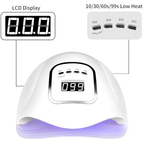Image of THR3E STROKES Professional Intelligent LED Automatic Sensor LED UV Nail Dryer Nail Curing Nail Art Lamp Manicure Pedicure Tool Gel Based Nail Polish for All Kind of Nail Paints (150W X5)
