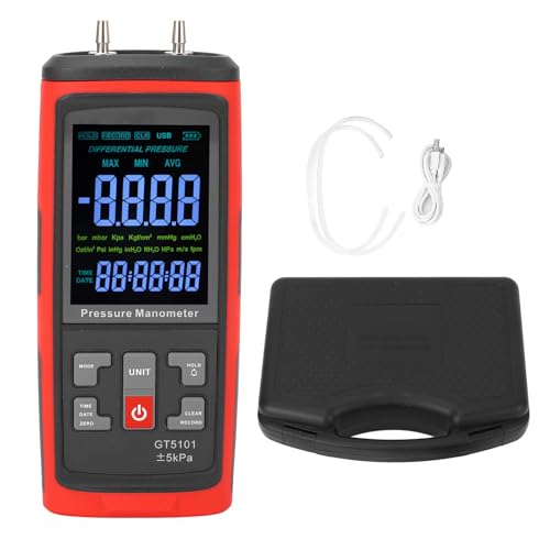 [Misurazione accurata]: questa pressione digitale misura accuratamente la temperatura e la pressione, ideale per la misurazione del gas, la calibrazione e la risoluzione dei problemi in vari contesti come laboratori, camere pulite e caldaie.