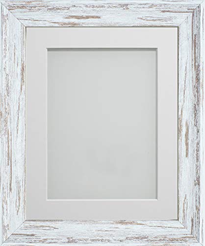 Frame Company White Mount Rustic Photo Frame, Driftwood With A3 For Image Size A4