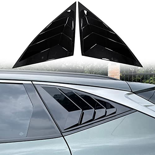 Generic 2022-2024 for Hyundai Tucson Louvers Rear Side Window Louvers Shutter Cover Trim Car Accessories 2pcs (Not fit for SWB Version), Glossy Black