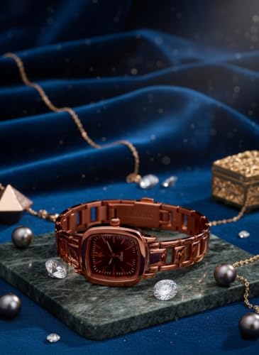 Image of Watches for Women, Luxury Square Small Face Ultra Slim Ladies Watches, Classic Steel Analog Quartz Womens Watch