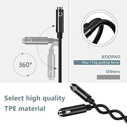 Koopao TA28B-TPE-BK-US Usb C To 2 Trs 3.5Mm Headphone Mic Splitter Adapter thumb #5