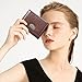 Sunwel Fashion Women Mini Textured Wallet Compact Folding Wallet with Card Slots & ID Window (COFFEE)