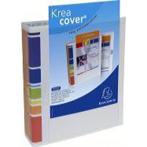 Lot de 10 Classeur à levier Kreacover, dos 80mm, PVC, dessus et dos personnalisables, coloris blanc