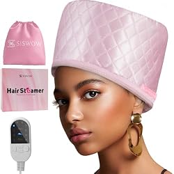 SISWOW Thermal Steamer Cap for Great Deep Conditioning With 10-level Heat for Natural Black Hair