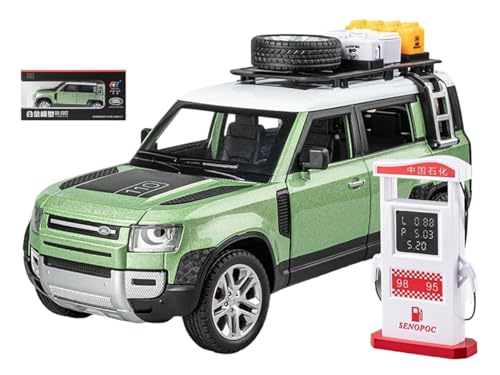 Image of Magicwand Die-Cast Zinc Alloy 1:24 Scale Defender Camping【Large】 with 6 Openable Doors,Lights & Music【Cyan Green】【Pack of 1】