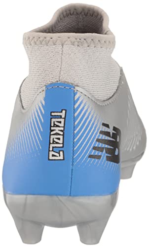 New Balance Boy's Tekela V4 Magique Fg Soccer Shoe, Silver/Bright Lapis/Black, 1 Little Kid #TOP2