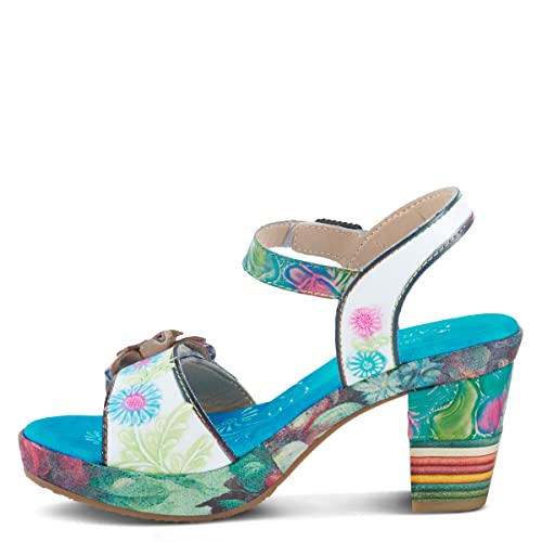 Image of L`Artiste Leilanie Hand-Painted Leather Platform Heel Sandal