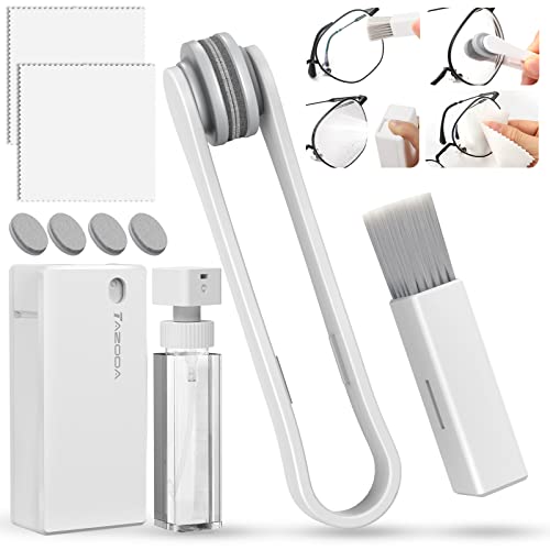 Eyeglass Cleaner Kit, Efficient Carbon Microfiber Technology Eyeglasses Cleaner Cleaning Clips, Lens Anti Fog Spray, Microfiber Cleaning Cloth, Soft Brush 5-In-1 Portable Glasses Cleaner Tool #TOP30