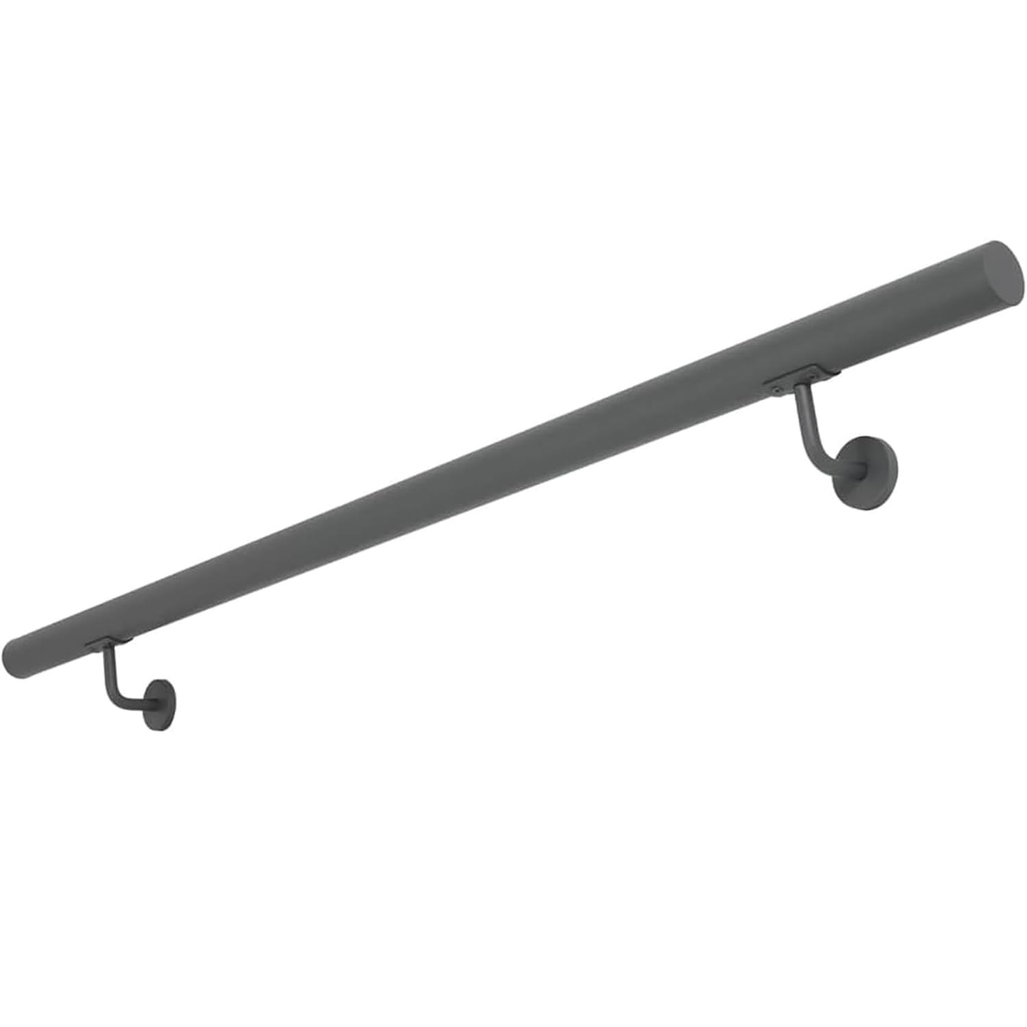 Main courante en acier inoxydable 50-200 cm rampe murale rampe d'escalier en tube d'acier inoxydable kit complet anthracite V2Aox, Longueur:190 cm