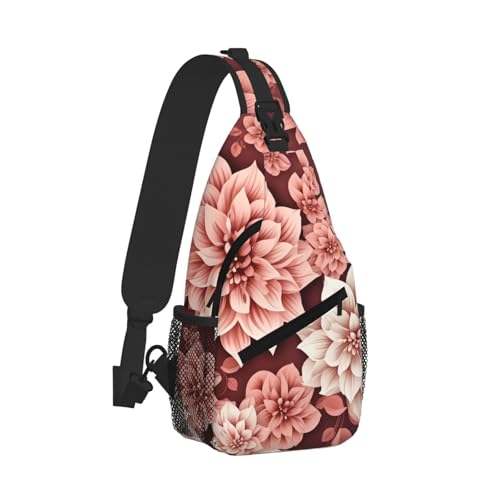 Mochila bandolera cruzada para mujer y hombre blanco floral miniatura 2