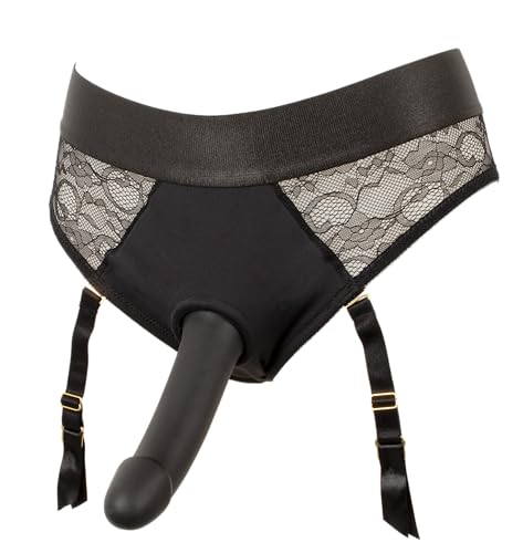 Harnais sexy avec inserts en maille et sextoy point G pour pimenter vos nuits de couple