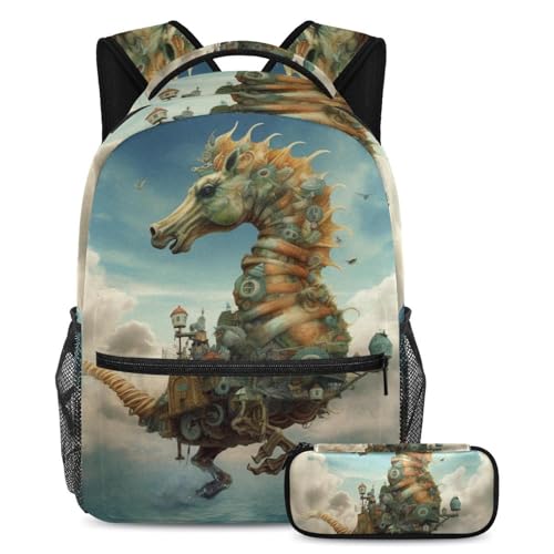 Sac à dos hippocampe vintage 90 pour vos sorties de cours et escapades du weekend