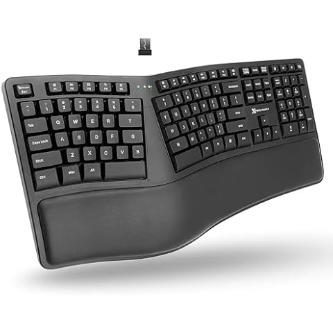 X9 Wireless Ergonomic Keyboard - Split Keyboard with Wrist Rest - Type Naturally and Comfortably Longer - 110 Key Curved Ergo Keyboard Wireless for Laptop, Desktop PC, Surface, Chromebook, Notebook Cover