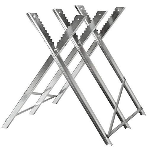 Chevalet de Scie pour Tronçonneuse - 3 Plis,Chevalet de sciage pliable 150 kg métal zingué jardin dents porte-bûches support de coupe tréteau de sciage tronçonneuse (84 * 80 * 80cm (trois colonnes))