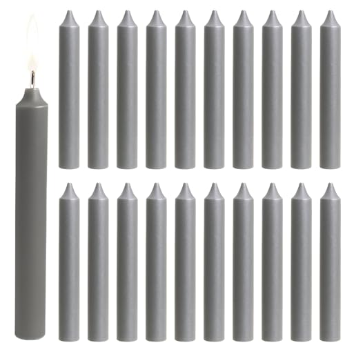 Biedermann & Sons 2-Hour Long Burning Unscented Tree or Chime Candles Gray 4 Inch Tall - Set of 20