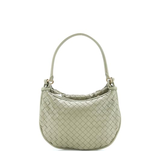 Pre-Loved Gemelli Shoulder Bag Intrecciato Leather Medium, Neutral3