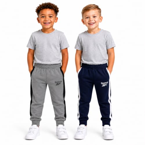Reebok Toddler Boys Sweatpants 2-Pack Tricot Fleece Jogger Track Pants