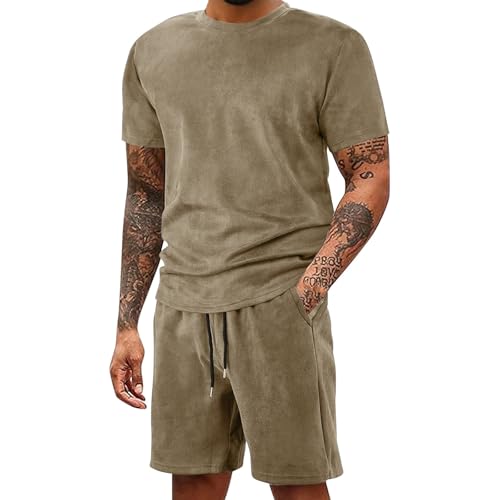 Ensemble homme t-shirt col rond manches courtes décontracté